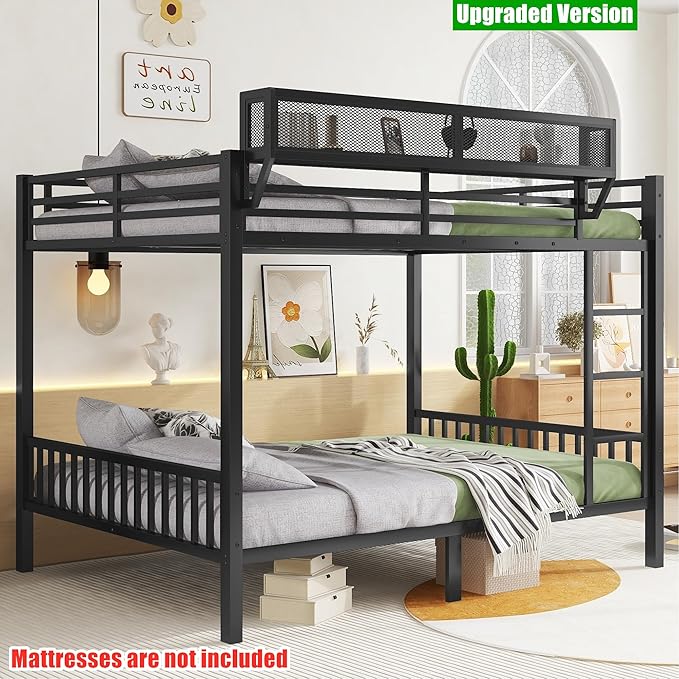 SIGONE Stronger & Safer Heavy Duty Queen Over Queen Size Bunk Bed - Image 9