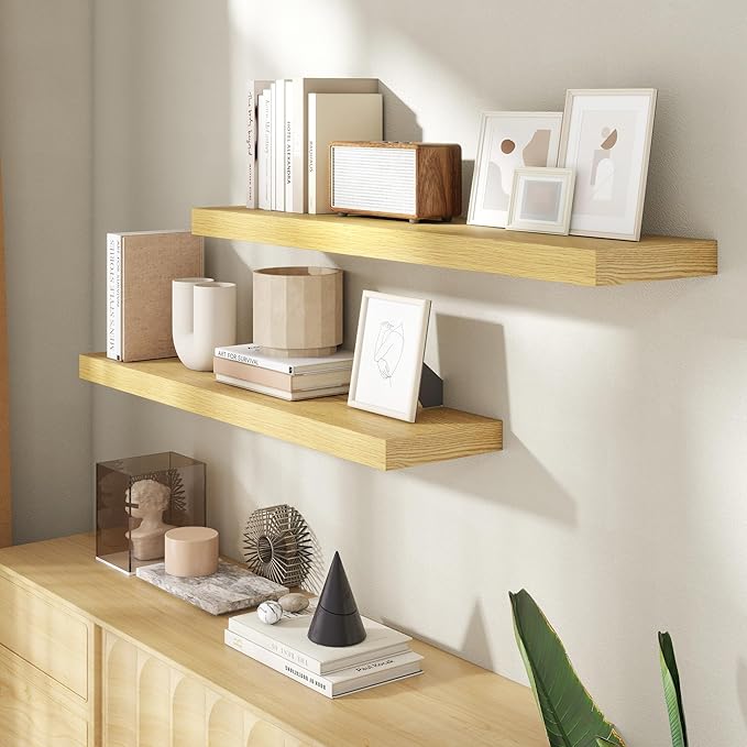 40 Inch Floating Shelves for Wall, 8 Inch Deep Floating Shelf for Storage & - Image 2