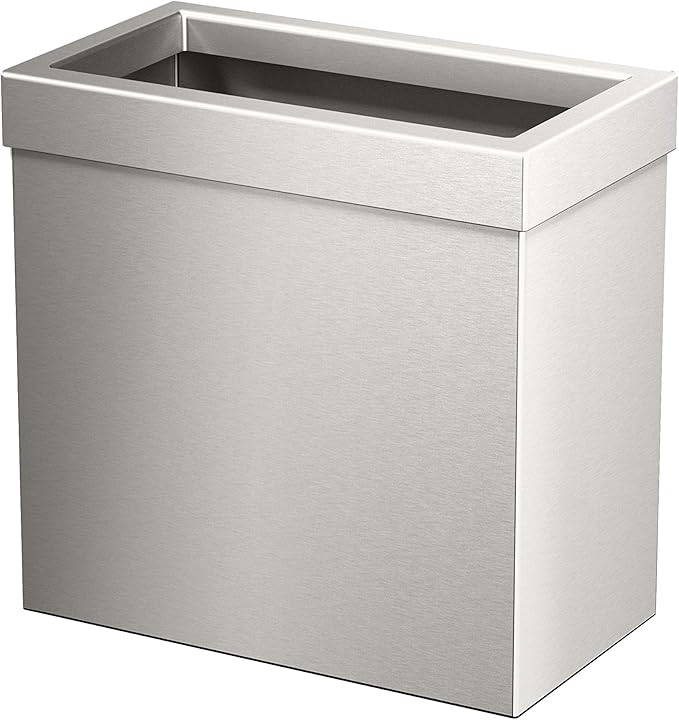 Gatco Modern Rectangle Wastebasket, Satin Nickel by Gatco