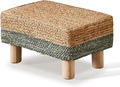 Wimarsbon Natural Seagrass Footstool Ottoman Rectangular Footrest Pouf Ottomans by Wimarsbon