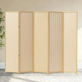 5 Panel Room Divider and Extra Wide Folding Privacy Screen, Bamboo Room Divider by cocosica