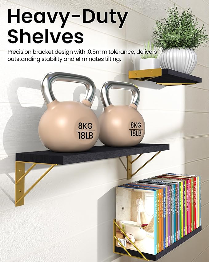 BAYKA Wall Shelves for Bedroom Decor, Floating Shelves for Living Room Kitchen - Image 6
