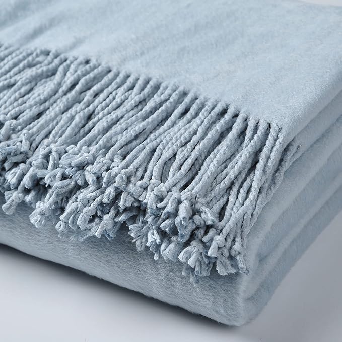EP Mode Fringed Mulberry Silk Throw Blanket - Image 6