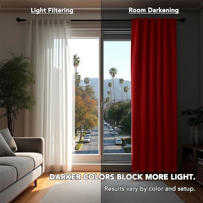 Deconovo Blackout Curtains Back Tab and Rod Pocket Thermal Insulated Room - Image 3