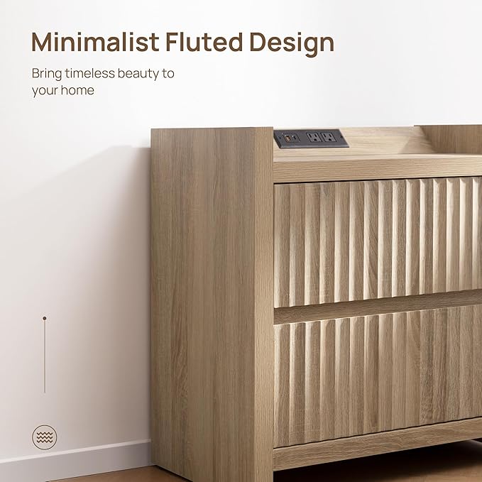 SICOTAS Night Stand Fluted Nightstands - Image 5