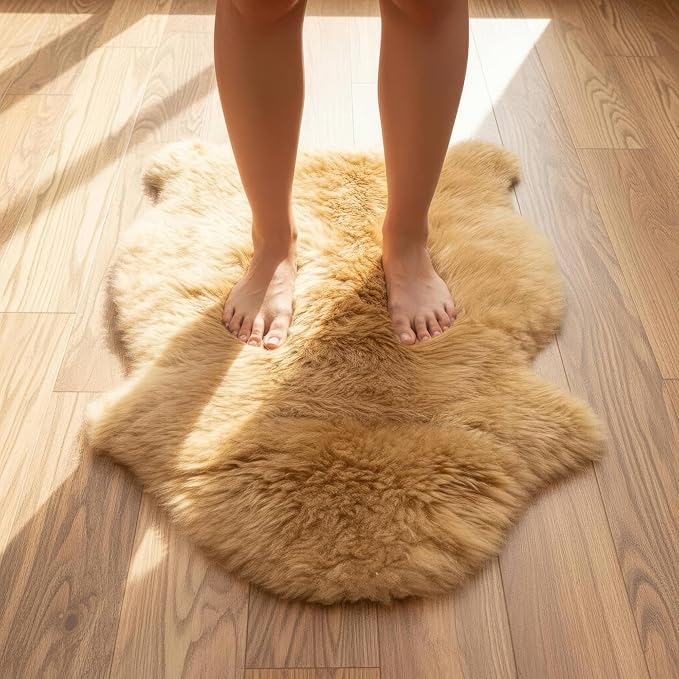 Super Area Rugs Brown Sheepskin Rug - Image 3