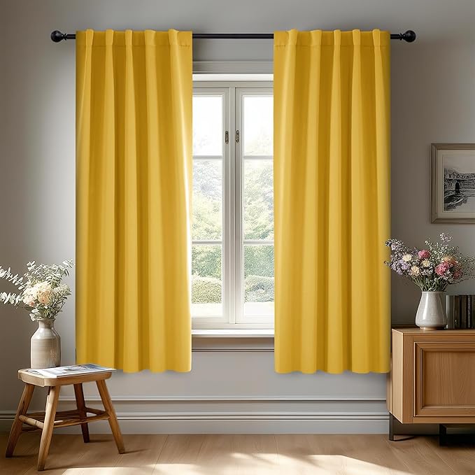 Deconovo Blackout Curtains for Bedroom Solid Room Darkening Rod Pocket and Back by Deconovo