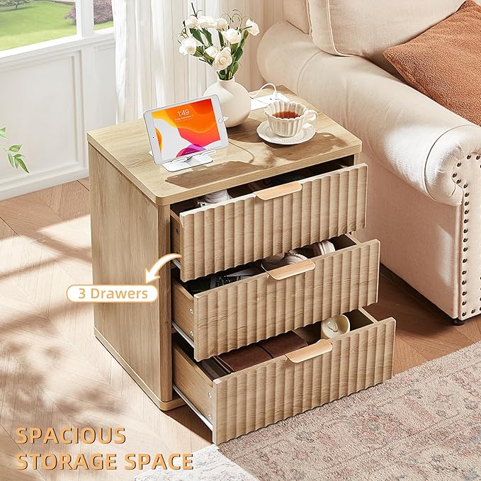 LEYAOYAO 23" Wide Fluted Night Stand - Image 4