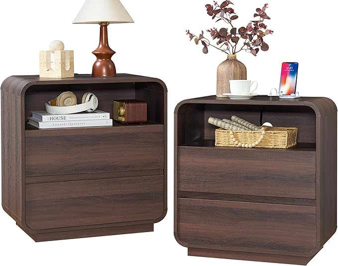 Curved Nightstand Set of 2 by StandifurnoFurniture