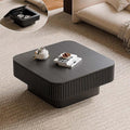 Square Small Coffee Table with Storage, Modern Wooden Coffee Table with Solid by FGXJY