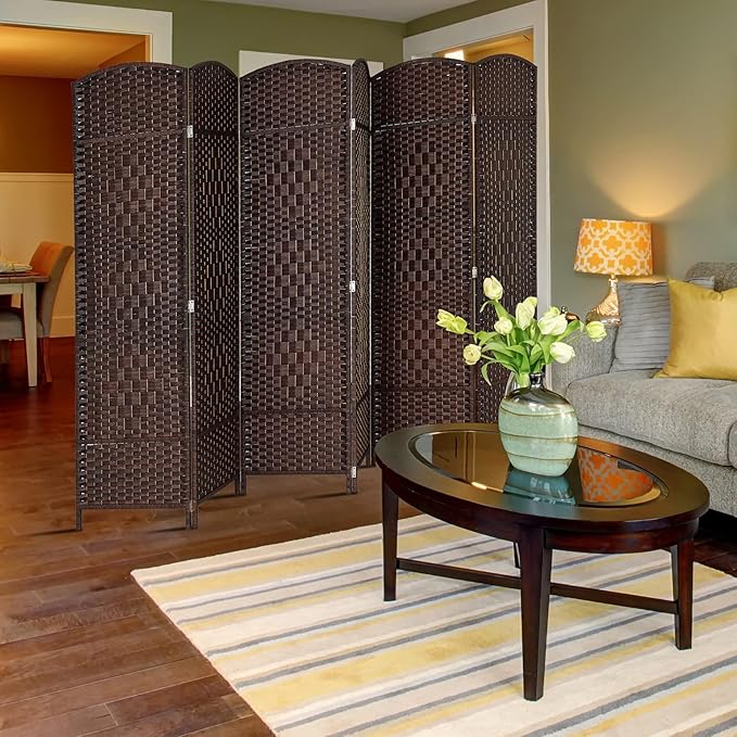VINGLI 6-Panels Tall Rattan Room Divider, 6 FT Folding Privacy Screen, Indoor - Image 2