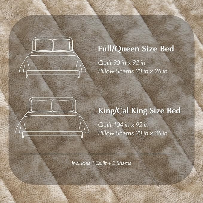 EVERGRACE Velvet Quilt Set King Size, Luxurious Soft Striped Channel Bedding Set - Image 9