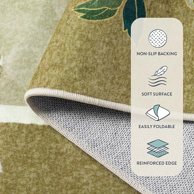 Lahome Peacock Washable Rugs 5x7, Soft 5x7 Rugs - Image 7
