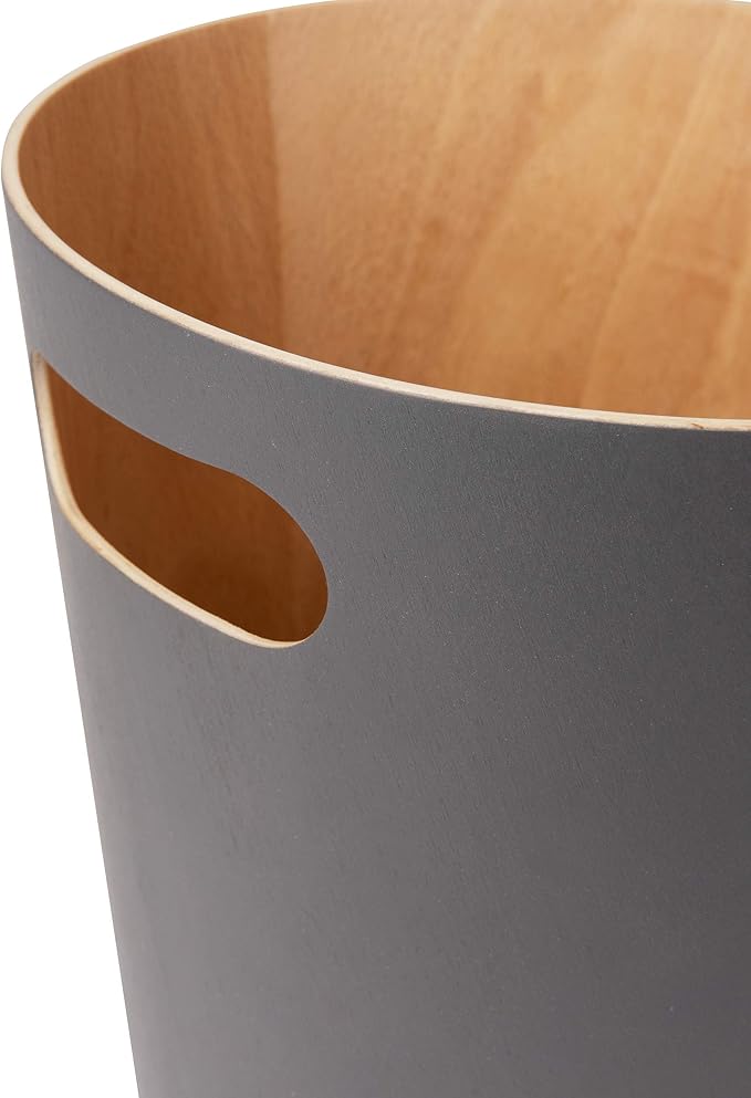 Umbra Woodrow 2-Gallon Modern Wooden Trash Can Wastebasket, Attractive Bin - Image 13