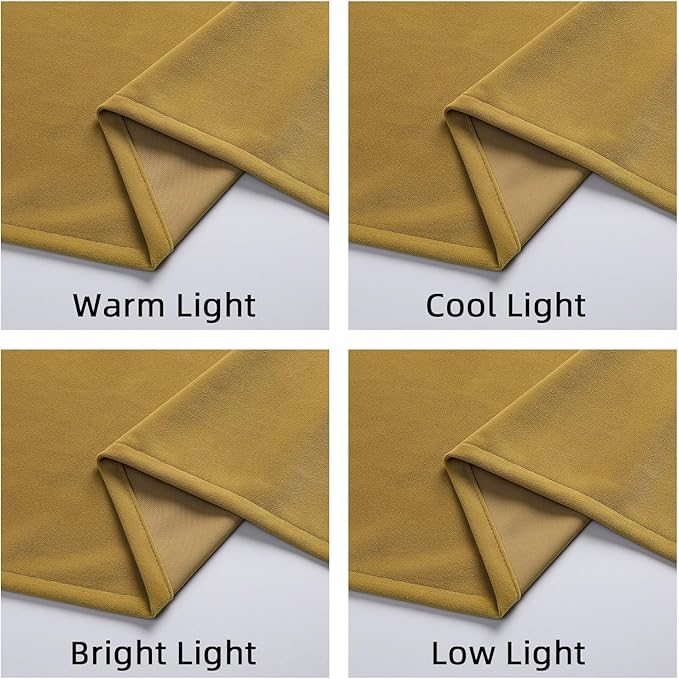 Joydeco Brown Velvet Curtains 108 inch Length 2 Panels, Luxury Blackout Rod - Image 6