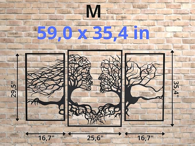 VAILLA Tree of Life Wall Wooden Art Abstract Tree Man Woman Face Large 3D - Image 6