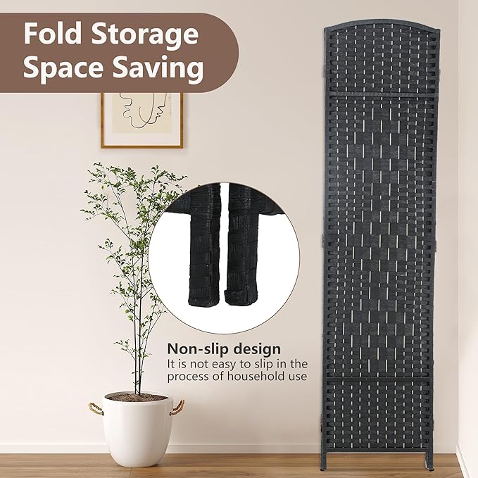 Room Divider 8 Panel Folding Privacy Divider 6 Ft Indoor Wall Divider Portable - Image 5