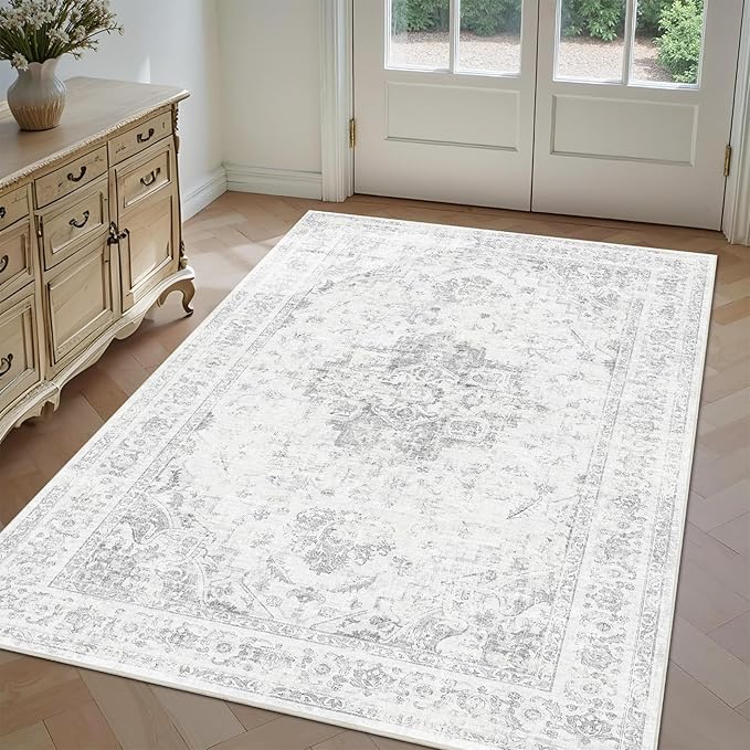 3x5 Vintage Washable Area Rugs Boho Medallion Large Distressed Retro Accent - Image 4