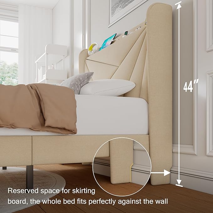 Twin Size Upholstered Bed Frame - Image 7