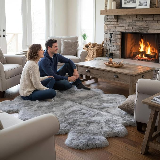 Premium Genuine Sheepskin Rugs for Living Room - Image 4