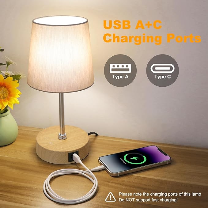 Ascher Small Bedside Table lamp Set of 2, RGB Color Changing Lamps, 3 Color - Image 5