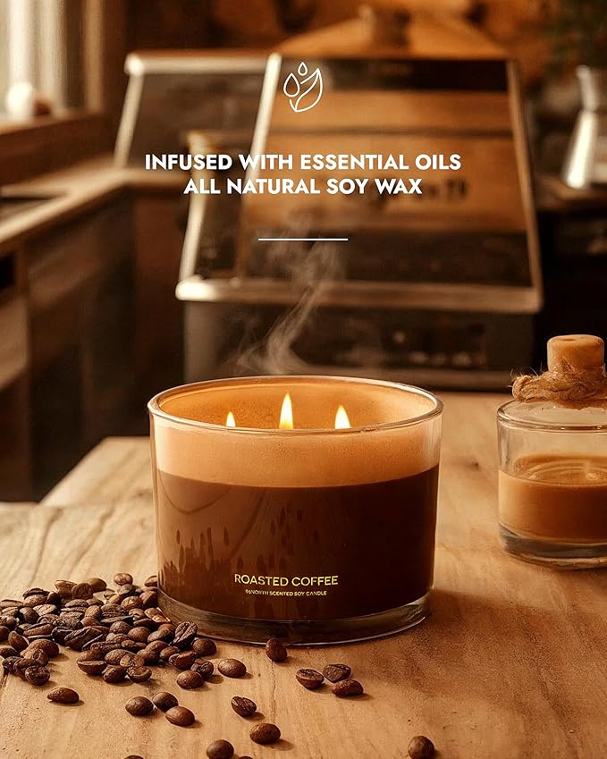 96NORTH Luxury Coffee Soy Candle | Large 3 Wick Jar Candle | Up to 40 Hours - Image 2