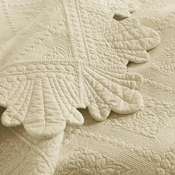 MarCielo 3-Piece 100% Cotton Oversized Bedspread Lightweight Quilt Coverlet - Image 6
