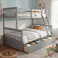 Merax Wood Bunk Bed with Drawers, Convertible Wood Bunk Bed with Ladders and by Merax