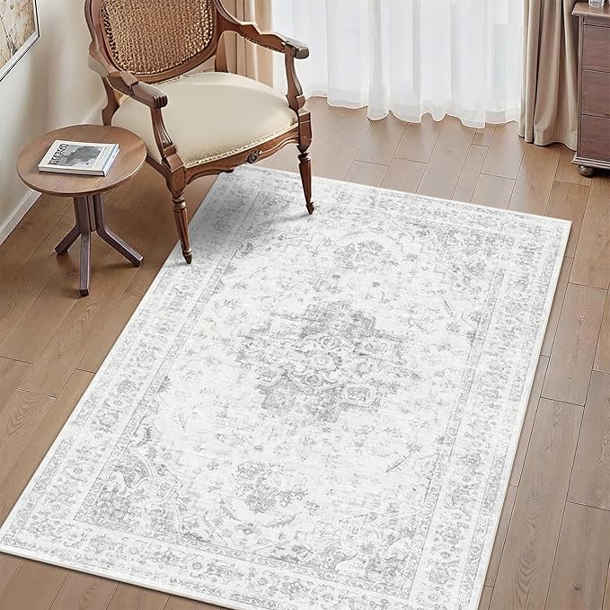 3x5 Vintage Washable Area Rugs Boho Medallion Large Distressed Retro Accent by HOME