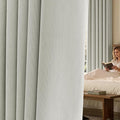 jinchan Chenille Blackout Curtains 96 Inches Long 2 Panels Light Grey Thermal by JINCHAN