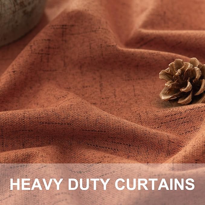 Terracotta Black Out Curtains 72 Inch Long Western Blackout Window Curtain & - Image 2