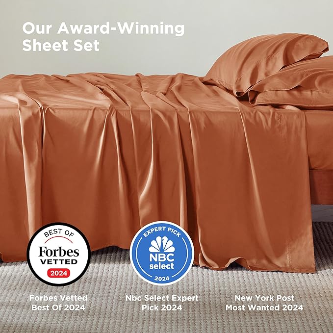 Bedsure Full Size Bed Sheets, Cooling Sheets, Rayon Derived from Bamboo - Image 2