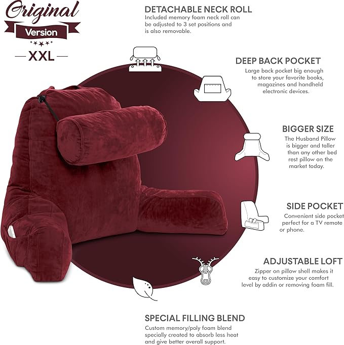 Husband Pillow XXL – Reading Pillow Bed Chair - Image 5