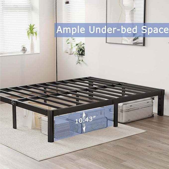 Hunlostten 12" High Queen Bed Frame No Box Spring Needed, Heavy Duty Metal - Image 3