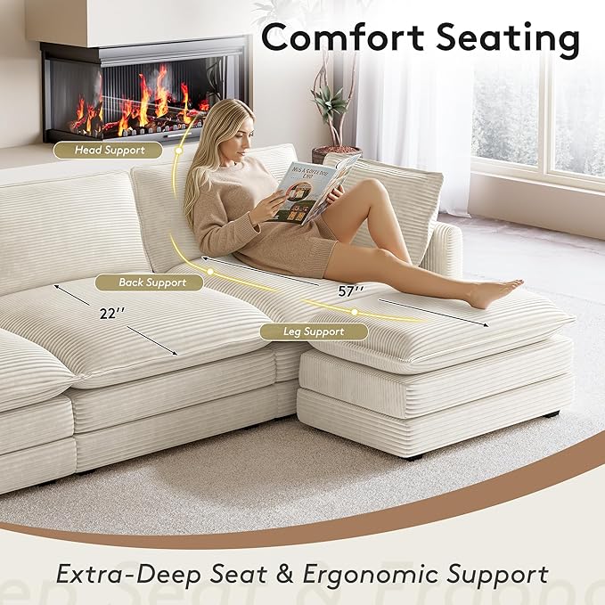 ROWHY 104'' Modular Sectional Cloud Couch - Image 7