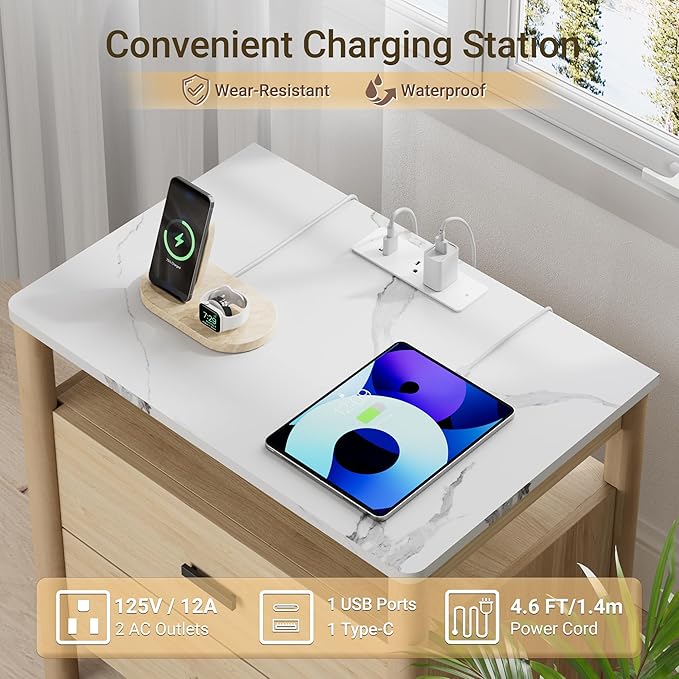 FavourLife Night Stand, Modern Large Nightstand - Image 4