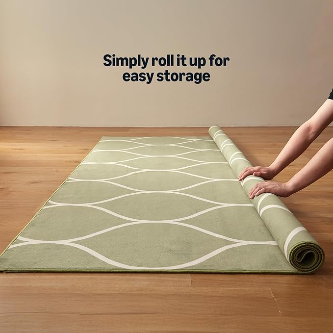 Amazon Basics Thin Indoor Area Rug, Geometric Printed Washable Home Decor Carpet - Image 4