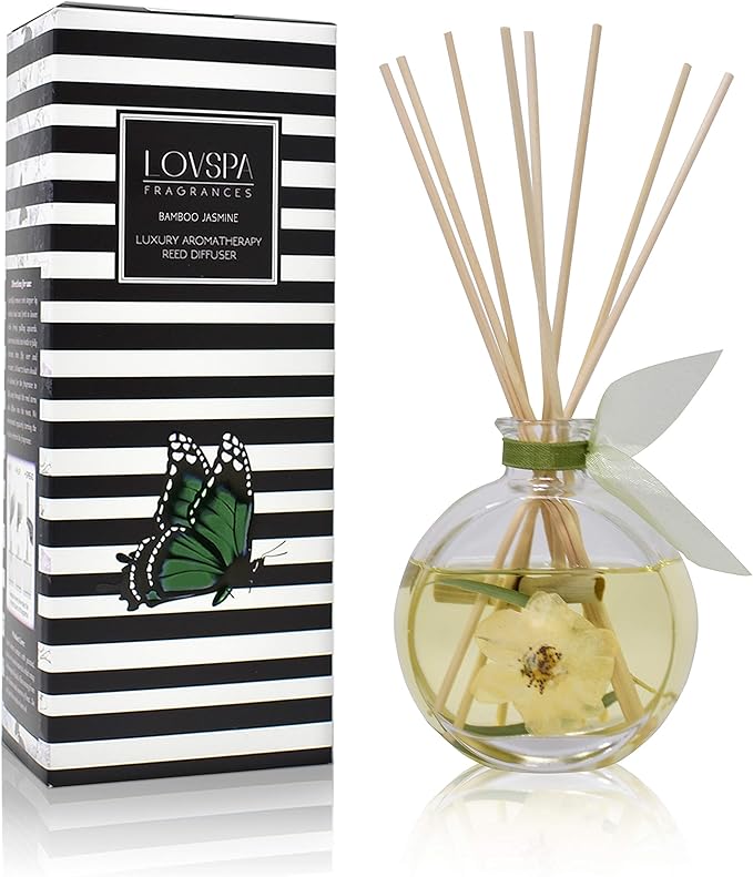 LOVSPA Reed Diffuser Set, Bamboo Jasmine Scented Oil Diffuser by LOVSPA