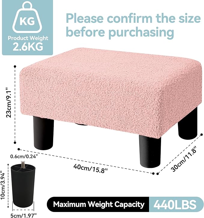 BRIAN & DANY Small Foot Stool Ottoman, Footstool - Image 2