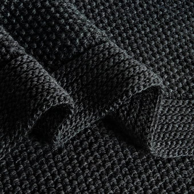 CozeCube Black Throw Blanket for Couch, Soft Cozy Cable Knit Throw for Bed Sofa - Image 8