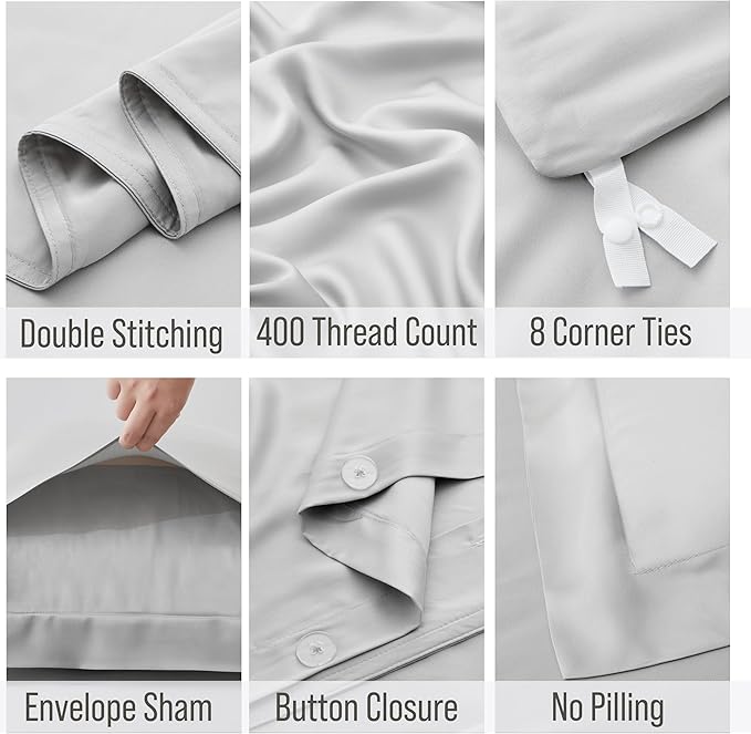 Bella Coterie Luxury Bamboo Viscose King Size Duvet Cover Set | 100% - Image 3
