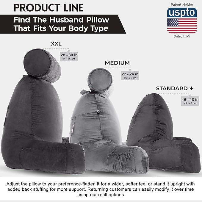 Husband Pillow XXL Aspen Edition, Adult Reading Sit Up Bed Rest Pillow - Image 4