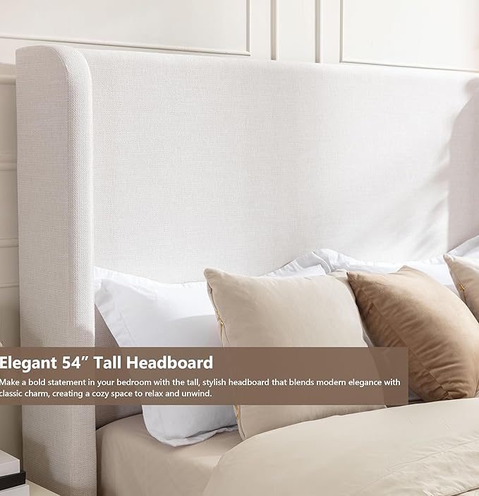 Harper Upholstered Wingback Bed Frame - Image 5