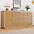 Long Dresser for Bedroom, Large Fluted Dresser by Jluomei