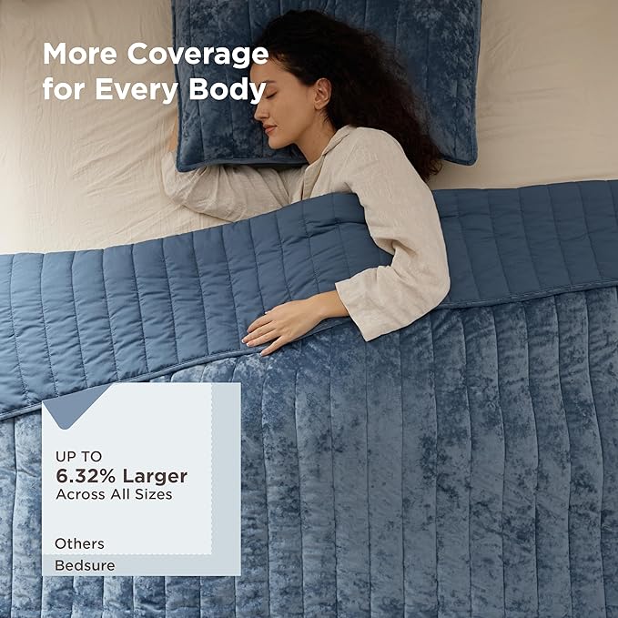 Bedsure Velvet Quilt King Size Set - Image 2