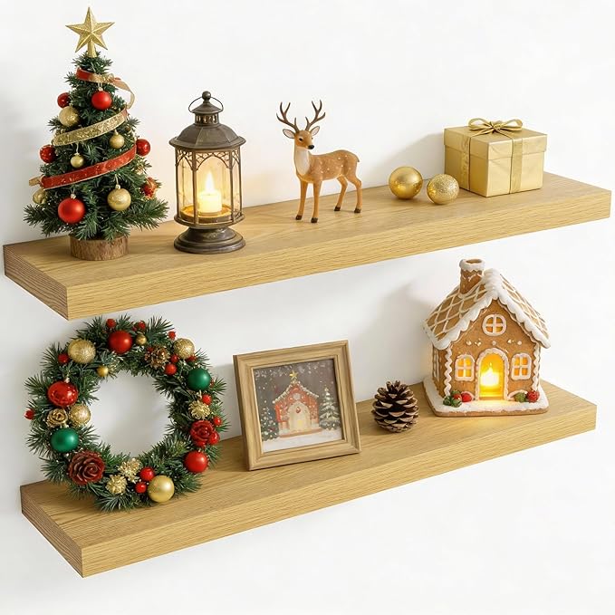 40 Inch Floating Shelves for Wall, 8 Inch Deep Floating Shelf for Storage & by Axeman