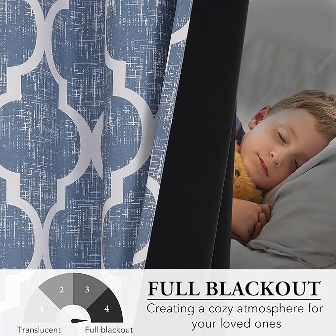 Beauoop 100% Blackout Curtains 63 Inches Long 2 Panels - Image 5