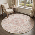 PADOOR 6FT Round Rug, Rugs for Living Room, Soft Pink Circle Rug, Machine by PADOOR