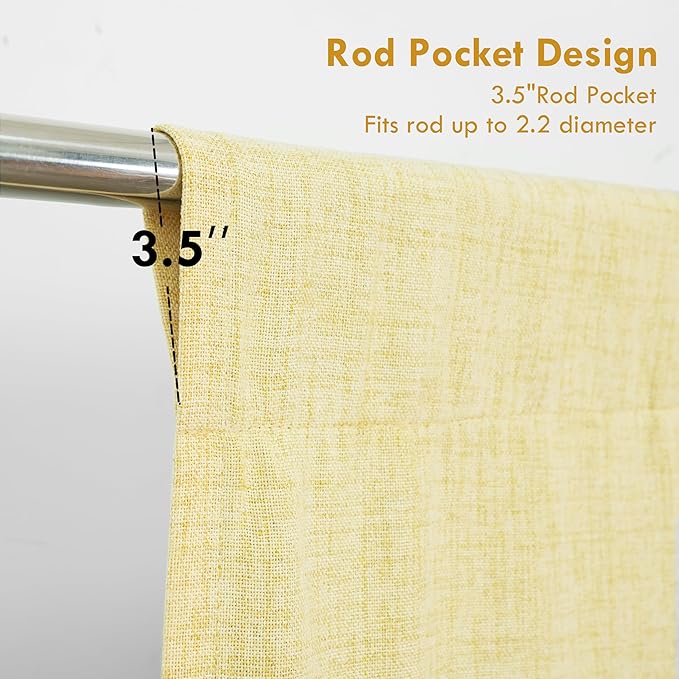 DriftAway Double Layer Linen Blackout Tie Up Curtains Thermal Insulated Fully - Image 5