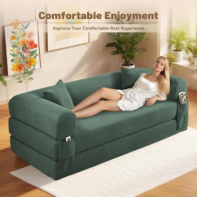 Convertible Futon Sofa Bed, Queen Sleeper Sofa Bed, Compressed Couch in a Box - Image 4